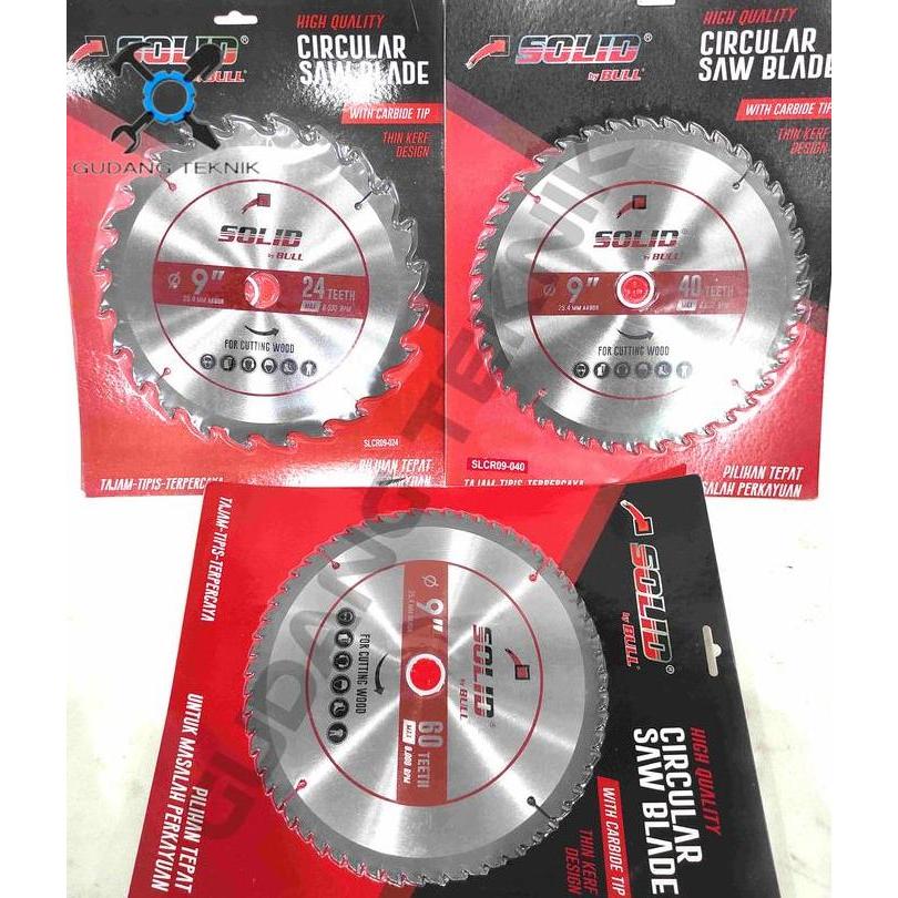 VIST (SILVER) SOLID Mata Pisau Kayu Circular Saw 9" 24T 40T 60T TIPIS SILVER SOLID / Mata Gergaji Ci
