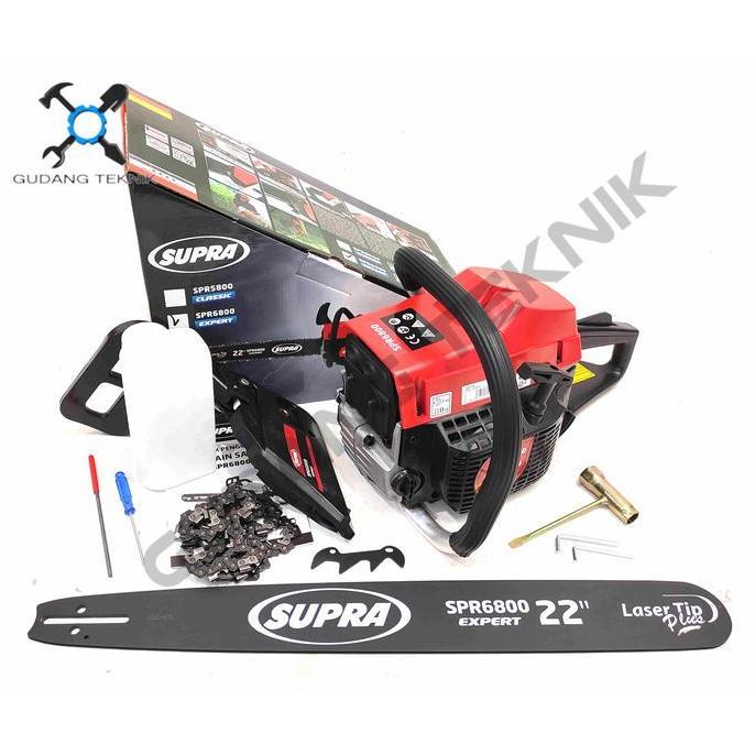 PIXKO Mesin Gergaji Kayu 22" TG6800 TIGER SPR6800 SUPRA / Mesin Chainsaw Supra Tiger Chain Saw Laser