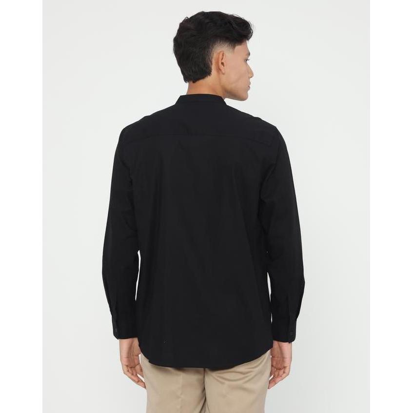 Erigo Koko Shanghai Premium Long Sleeve Anwar Black - Baju Koko Lengan Panjang Premium Katun Linen P