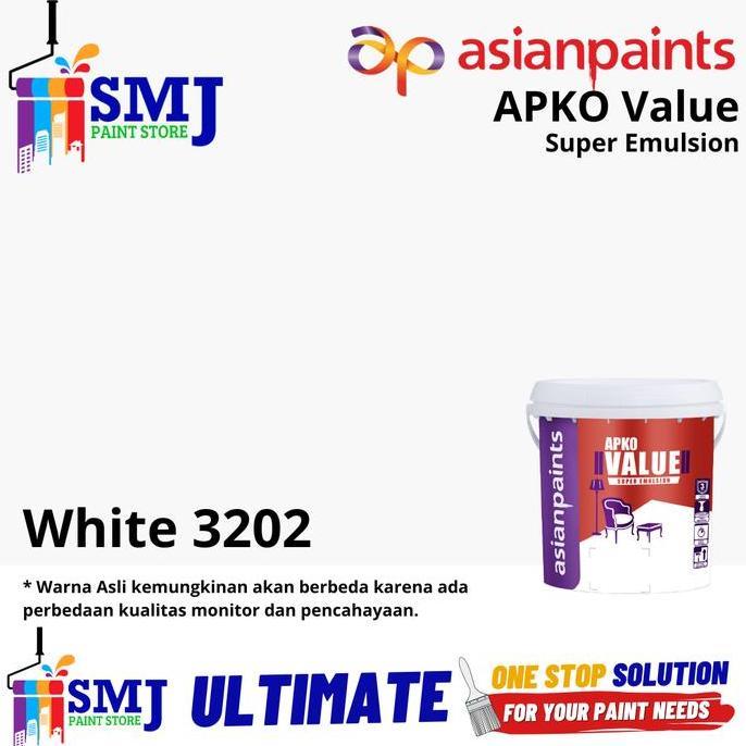 Attrezzo- Cat Tembok Interior Asian Paint Apko Value Super White / Putih 25Kg