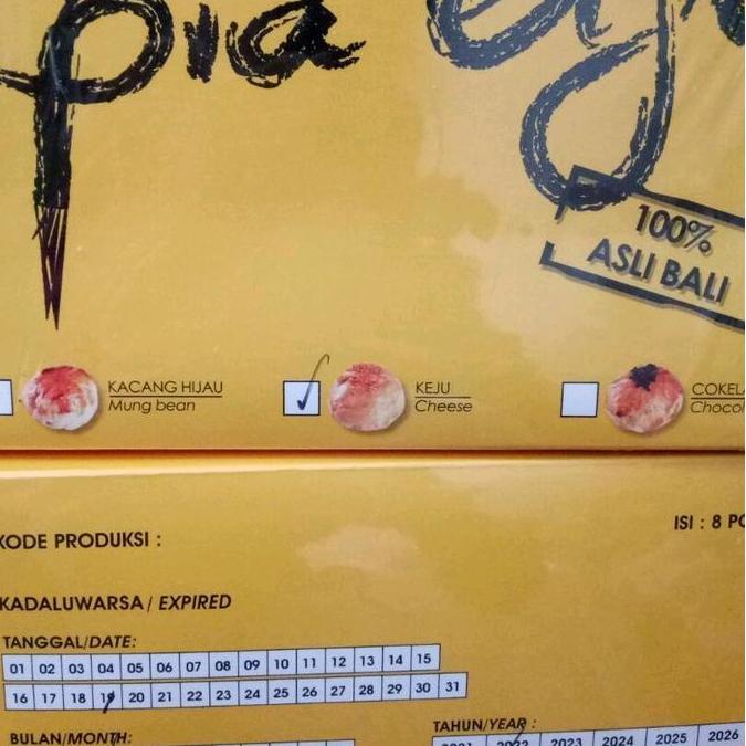 PIA EIJI ASLI BALI ISI 8 PCS COKLAT KEJU MIX OLEH OLEH KUE PIE CS