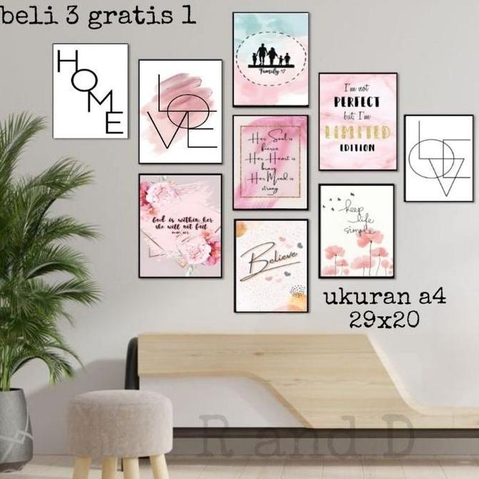 TERLARIS POSTER GAMBAR ABSTRAK UKURAN A4, HIASAN DINDING DEKORASI RUMAH, QUOTES, GAMBAR TULISAN ABJA