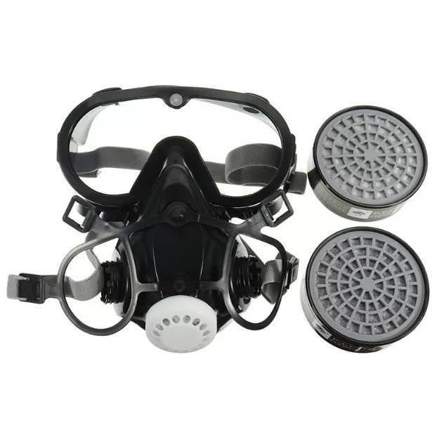 Safety Mask Gas Kimia Benzene Pestisida Acetone / Masker Respirator Keselamatan Kerja K3 Full Face