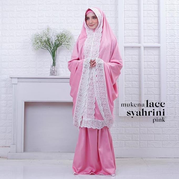 Leesy.Id - Mukena Dewasa Jumbo Satin Velvet Motif Lace Syahrini