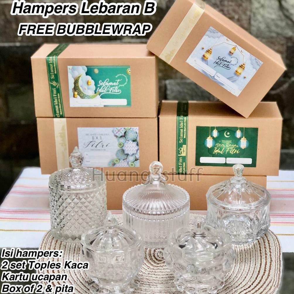 TOPLES KRISTAL KACA ISI 2 PCS / GLASSWARE JAR CRYSTAL CANDY JAR / TOPLES KACA PERMEN HADIAH SOUVENIR