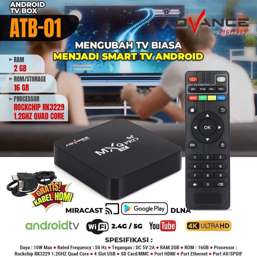 BEST DEALS Advance ATB01 Android TV Box Mxq Pro 4K Support Wifi 2+16Gb TV BOX Android ATB-01 Digital