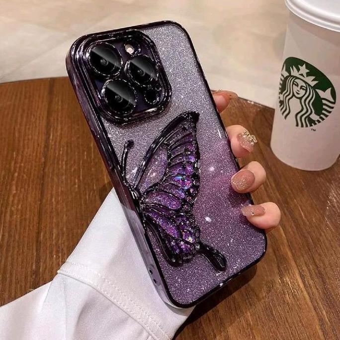 CASE COMPATIBLE FOR 0PP0 LUXURY GLITTER BUTTERFLY A1K A11K A12 A15 A15S A16 A16S A17 A17K A18 A3 A33