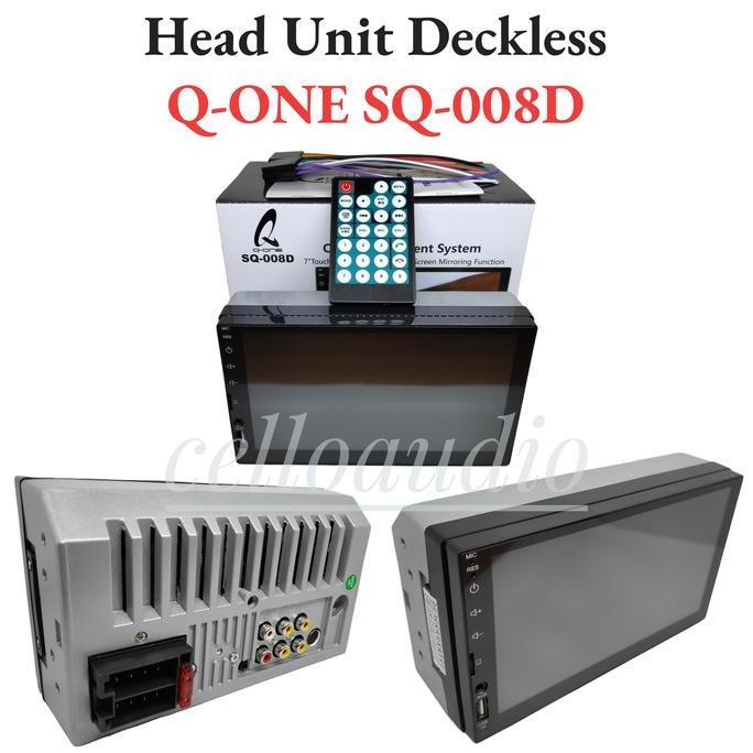 HEAD UNIT DOUBLE DIN Q-ONE SQ-008D DECKLESS 7" SQ 008D BLUETOOTH ORIGINAL DAN TERPERCAYA