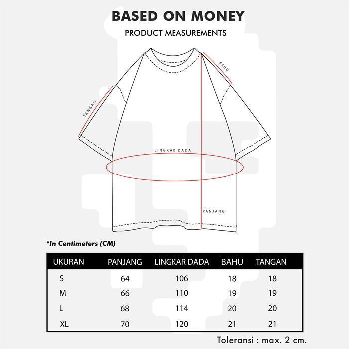Bisa Cod - Based On Money - Baju Kaos Distro T Shirt Pria Wanita Phone X Ocn