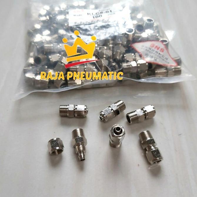 Kirimkirim- Fitting Nepel Angin Metal Lurus Selang 6 Mm Drat 1/8