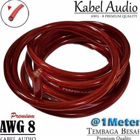 KABEL ECERAN AWG8 CABLE SILICONE WIRE POWER MOBIL DC STRUM STROOM ECERAN AWG 8  1 METER TAHAN PANAS