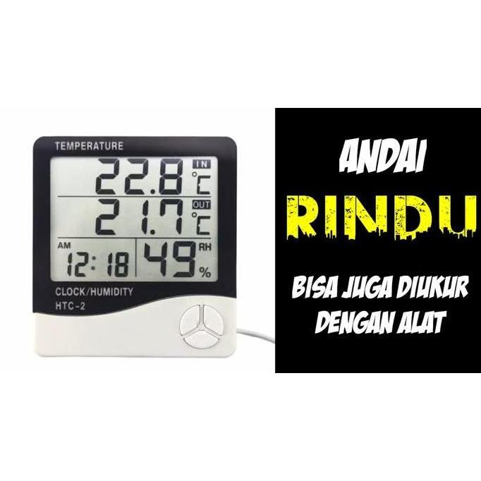 Hiyahiya- Htc-2 Thermometer Hygrometer Terl4Ris / Alat Pengukur Suhu Ruangan Ori
