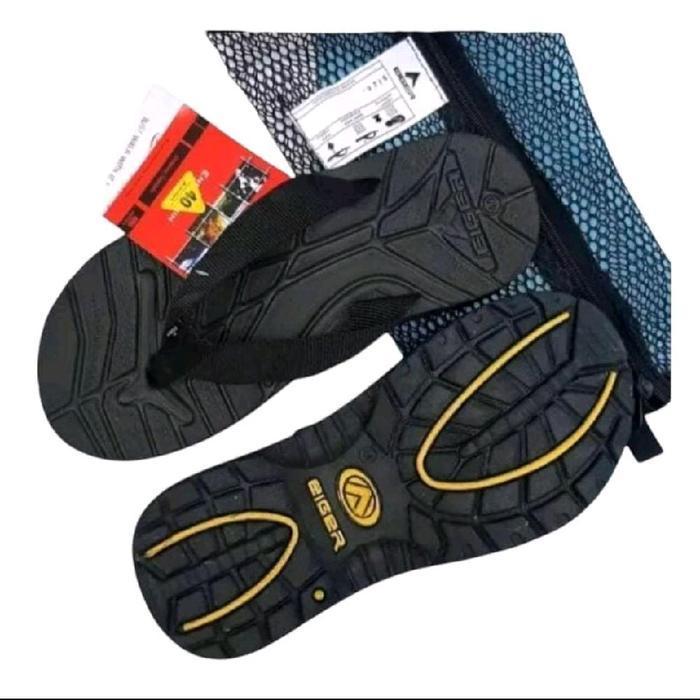 Bisa Cod - Eiger Sandal Jepit Gunung Hiking Outdoor Adventure Original Model Hitam Polos Ukuran 38-4