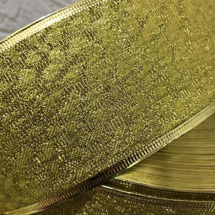 Pacnpac- Pita Roll Glitter Metalik Kawat | Pita Natal Kawat| Pita Kado Dekorasi