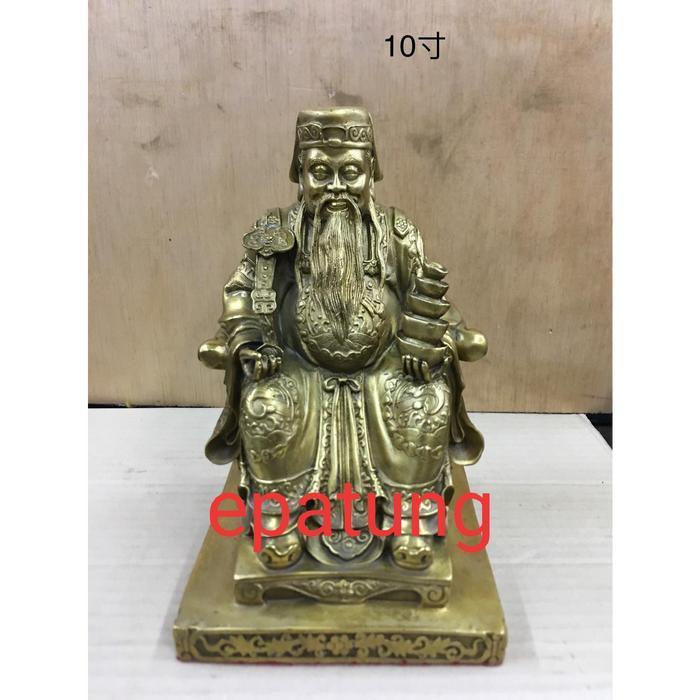 patung dewa rupang dewa bumi hok tek tutikong ta pe kong kuningan 10"