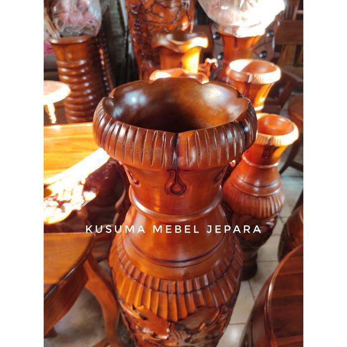 Guci Kayu Jati - (Tinggi 105cm)