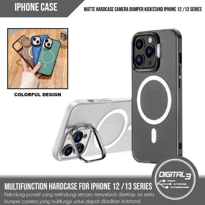 TERMURAH - Hard Case Magsafe Iphone 12 13 Pro Max Matte Camera Bumper Kickstand