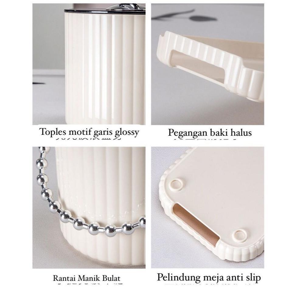 Disc 1Set Pengatur Kacang Toples Kue Kacang Permen Toples Set + Nampan Toples Imlek Lebaran