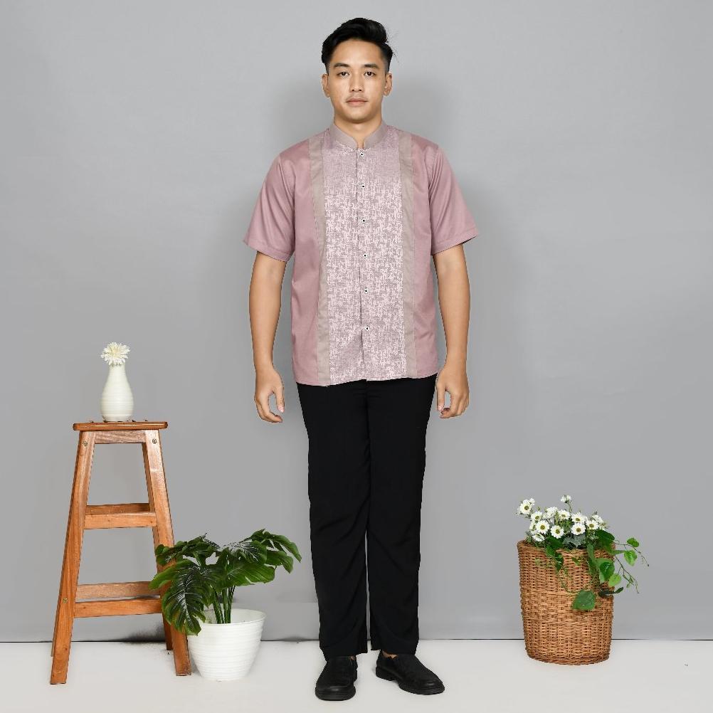 (Ready) Adhipa Zavian Koko Pria Warna Ungu Lavender Soft Diskon