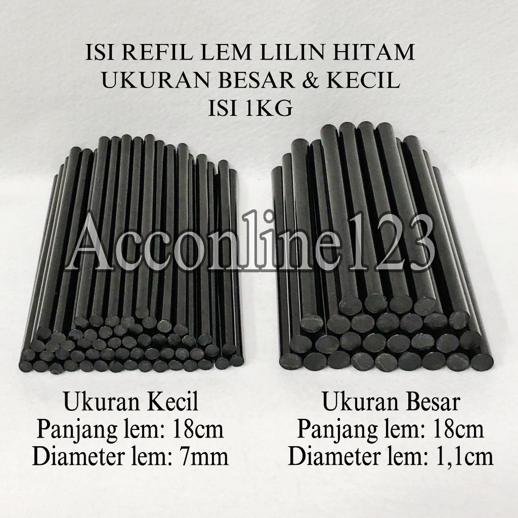 (1 Kg) Lem Bakar Hitam Besar Dan Kecil / Lem Lilin Hitam / Isi Refil Lem Lilin Hitam Isi 1Kg