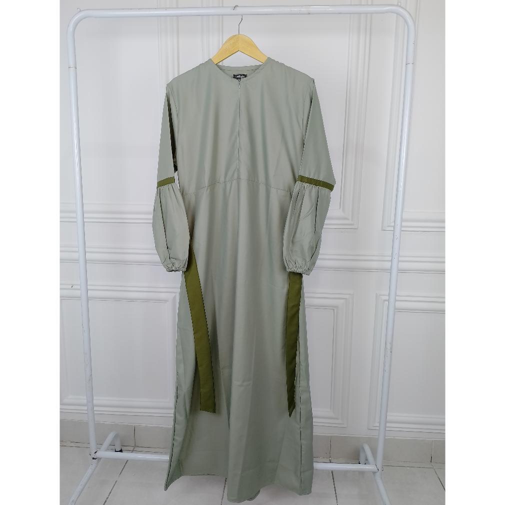 Gamis Couple Ibu Dan Anak Warna Hijau Sage Variasi Army Ramadhan Sale