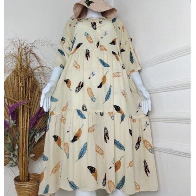 Daster Rayon Busui Ld 130 Daster Big Size Jodha Motif Original