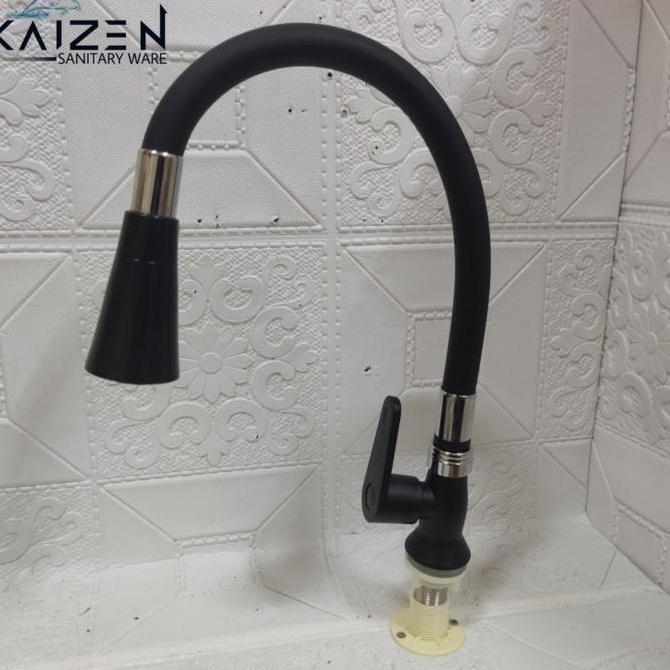 Kran angsa terompet fleksibel HITAM meja