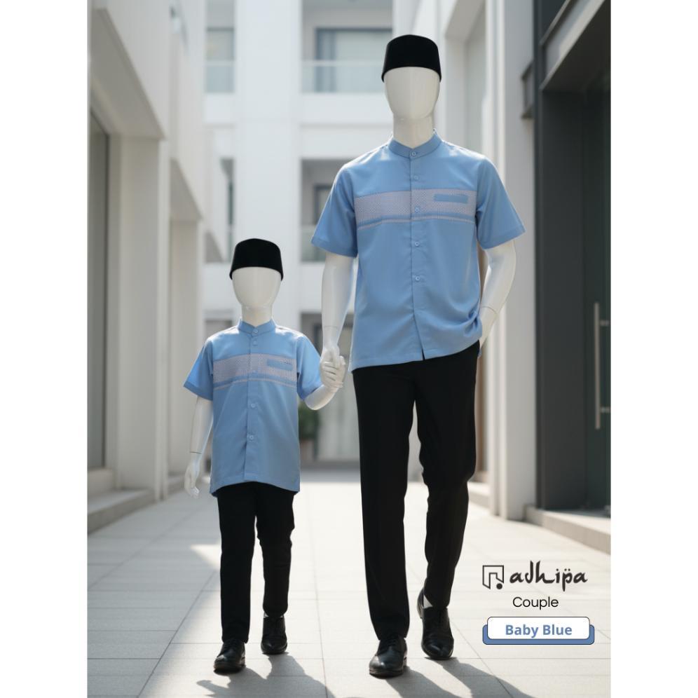 Koko Couple Sarimbit Ayah Anak Warna Baby Blue / Biru Muda Termurah