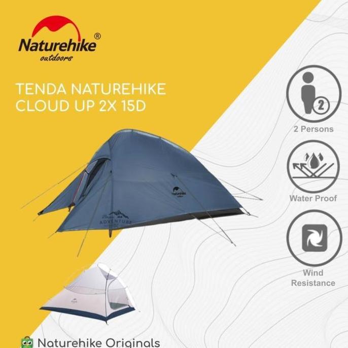 Terlaris Tenda Cloud Up 2X 20D 2 Orang Naturehike Nh17T001-T Ultralight Camping