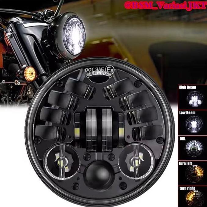 SRADAN lampu projector 7 inch & 5 75 inc dymaker ori dot sae 16 original ori dus hitam vixion old bi