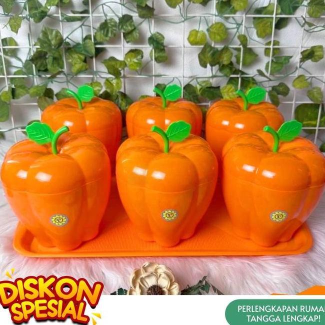 3.3Toples Set Labu Nampan Unik Ukuran M 6 Toples1 Nampan