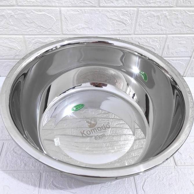 BASKOM STAINLESS KOMODO UKURAN 40 CM BASKOM TINGGI MIXING BOWL KS