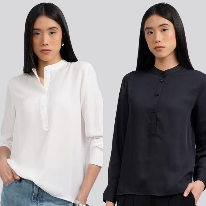 Executive Blouse Wanita Executive Blouse Wanita Lengan Panjang Kerah Mandarin
