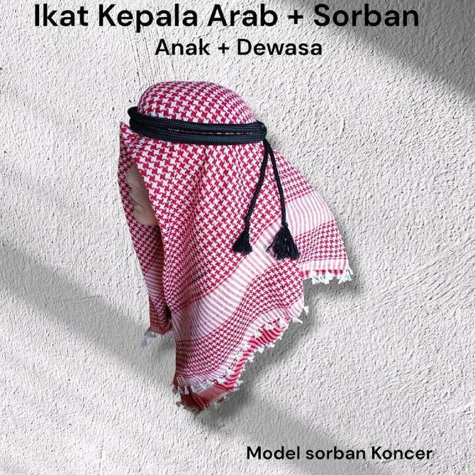Sorban Igal Ikat Kepala Arab Koncer untuk Anak sampai Dewasa Hitam Putih Navy Variasi Jilbab Nyaman 