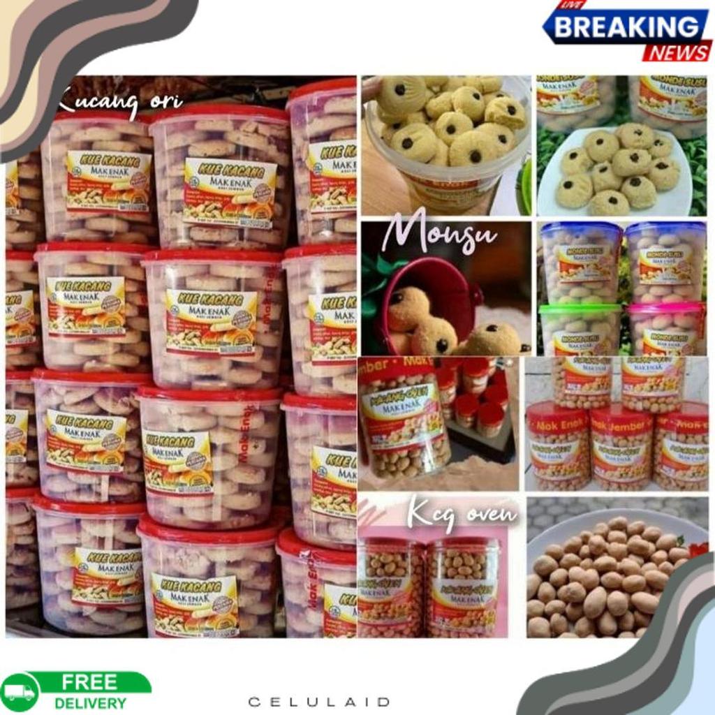 Bisa Cod Aneka Kue Produk Mak Enak - Kue Kacang Mak Enak - Kacang Oven - Monde Susu - Lidah Kucing -