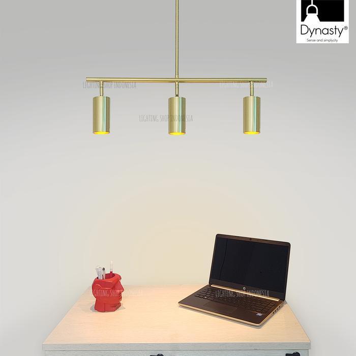 Lampu gantung sorot panjang 60cm gold 3L spotlight meja mini bar