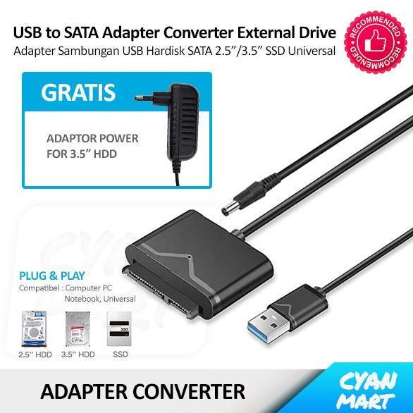 hardisk External USB 3.0 SATA HDD SSD 2.5 3.5 Adapter Converter