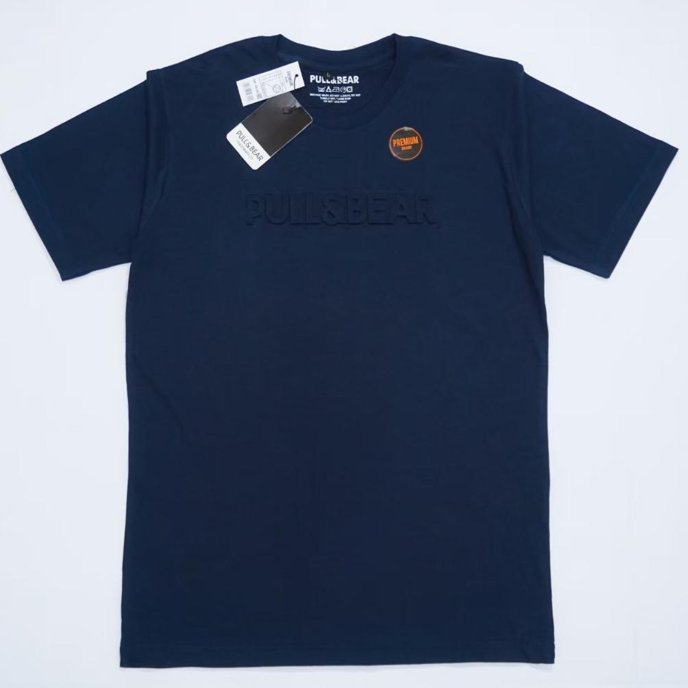 DISKON { CUCI GUDANG } T-SHIRT KAOS PULL AND BEAR EMBOS SABLON TIMBUL DISTRO PREMIUM UKURAN JUMBO DE