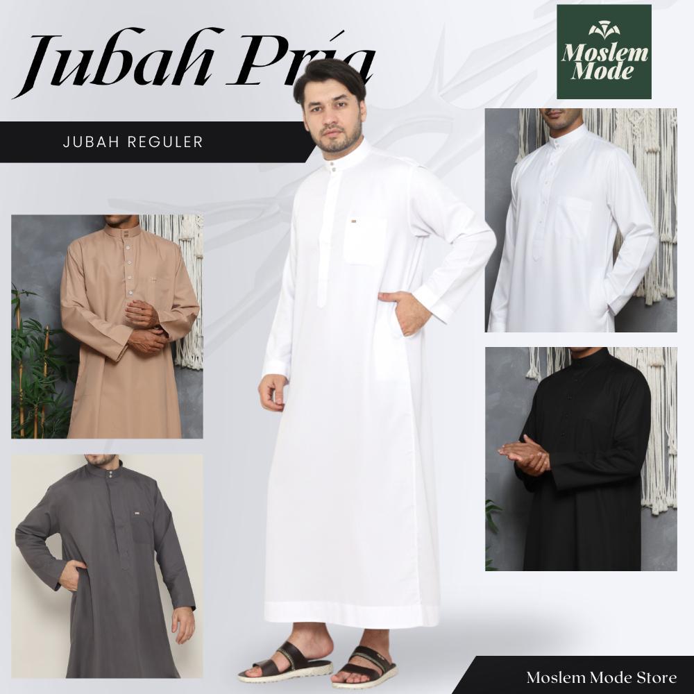 Best Seller Baju Gamis Pria Putih Polos Jubah Gamis Pria Viskin Putih Lengan Panjang Oblong - Gamis 