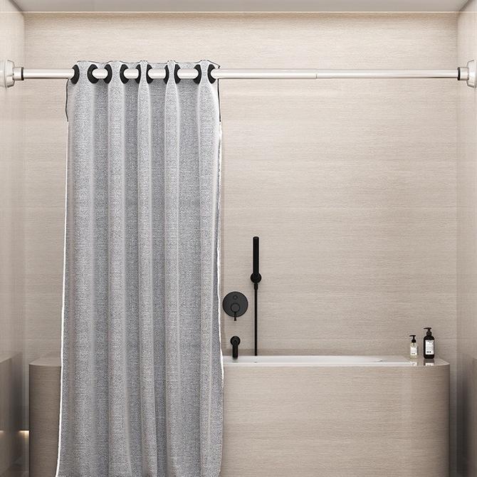 Stainless Steel Tiang Gorden Batang Tirai Fleksible Tanpa Paku Gantungan Serbaguna Tongkat Pipa Ajai