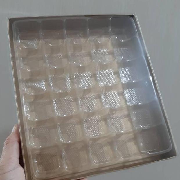 Gold Tutup Transparan/dus kue/ dus nastar/ dus lapis mini/ dus mochi