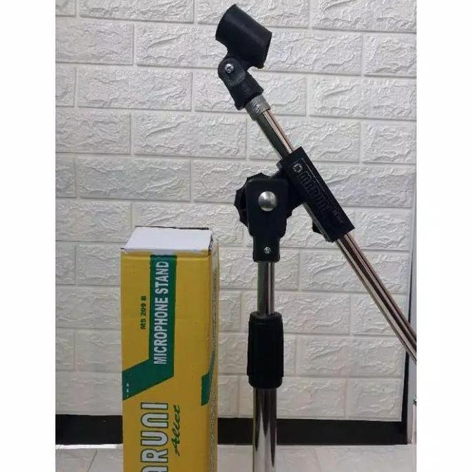 stand mic pendek MARUNI free holder mic (warna crome/stainless