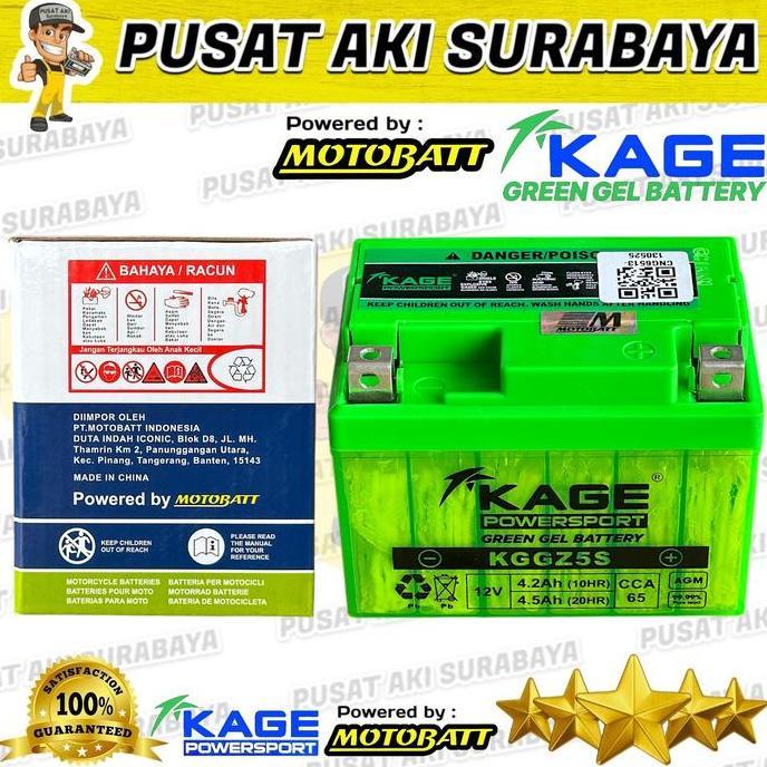 Promo AKI KERING KAGE KGGZ5S VARIO KARBU VARIO OLD 110 ACCU GEL MOTOBATT MTZ5S 12V 4.2 Ah JAMINAN GA