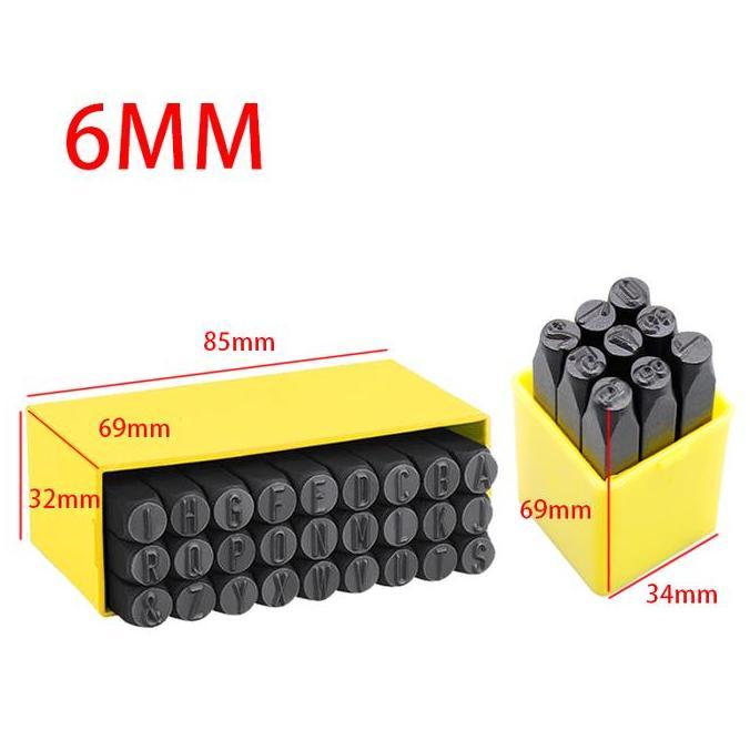 36pcs Paket Alat Ketok Huruf Dan Angka Nomor Angka Dan Huruf Ketok Besi Ukuran 4mm 6mm 8mm Alphabets