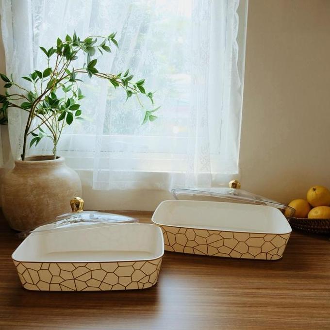 Surprice NARA Set Nampan Leon Kotak / Nampan Panjang dan Kotak / Nampan Motif Aesthetic TP