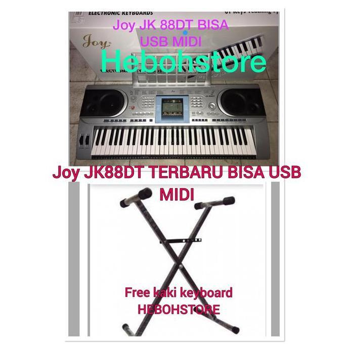 TERBARU KEYBOARD PIANO JOY JK88DT JK-88 DT MIDI USB + KAKI KEYBOARD SET ORI