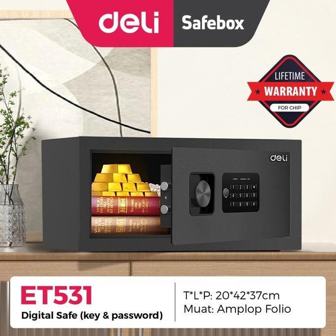 Deli Safe Box - Brankas Digital Et531 Brankas Dokumen Brankas Uang Black