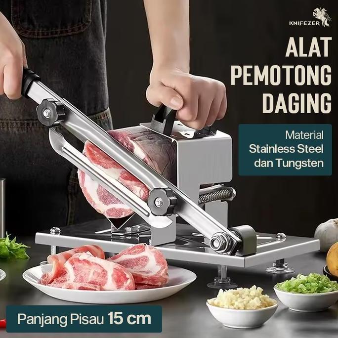 Alat Potong Daging slice sayuran mesin manual pemotong daging tipis serbaguna Ketebalan bisa di atur