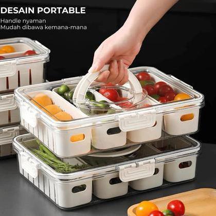 Kontainer kulkas  Box kontainer JUMBO bahan Akrilik ( BODY PLASTIK PP TUTUP AKRILIK PET )