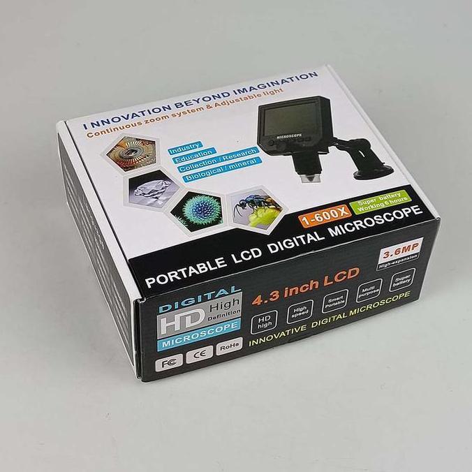 Digital Microscope Mikroskop 4.3 inch HD LCD Display Electron Pembesar Mikroskop digital 600x